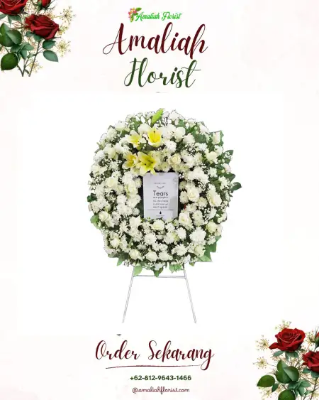 Krans Bunga Duka Gantung